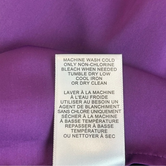 BANANA Republic purple balloon sleeve V-neck blouse Sz L🇨🇦 - Picture 9 of 11